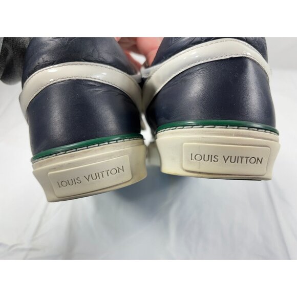 Louis Vuitton Tower Low Top Dark Blue/White Leather Sneakers Mens Size 8 - Picture 13 of 16